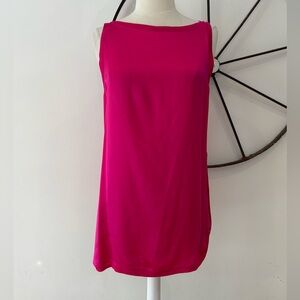 GUCCI magenta pink silk blend sleeveless tunic top L $399